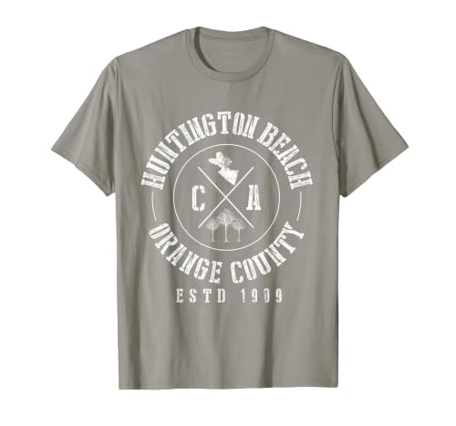 Huntington Beach Orange County California CA T-Shirt T-Shirt, Men, Slate Grey, Medium