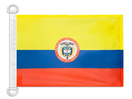 AZ FLAG Colombia coat of arms Boat Flag 12x18 in Plastic Rings