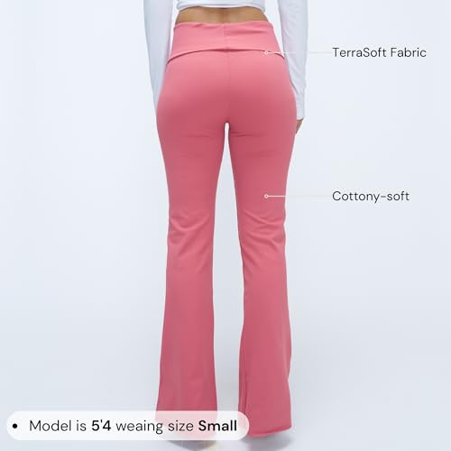 Image of Terractive Cuddle Flares for Women | TerraSoft Ultra Soft, Super Stretchy & Sweat-Wicking Flare Pants | High-Waist Tummy Tuck Workout & Lounge Pants