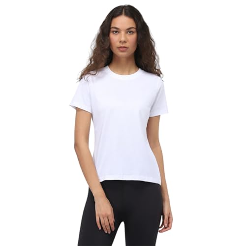 Image of NOBERO 100% Cotton T-Shirts for Women Stylish | Regular Fit | Solid T Shirts for Women 180 GSM Combed Cotton | Crew Neck Half Sleeve