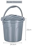Best House | Plastic Bucket with Lid | 5 Litres | Grey | 2 Pcs | Carry Handle | Multipurpose Storage for Water Kitchen Garden Cleaning Water Animal Bird Feed - (Pack of 2) - Image 3