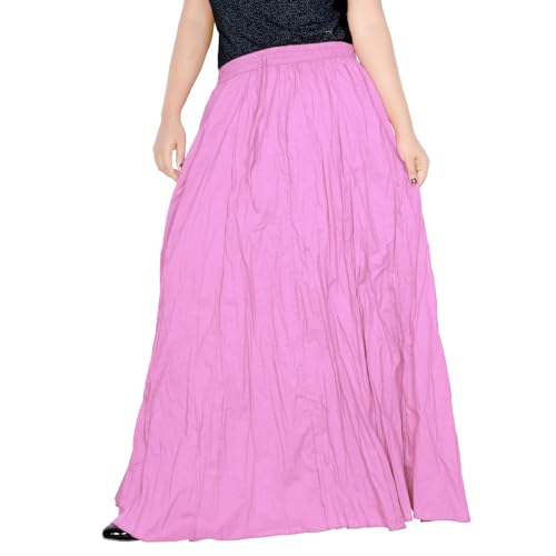 Image of Sttoffa Women Solid Color Maxi Plain Cotton Full Length White Skirt 40 inch Long Cotton Long Skirt