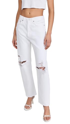 AGOLDE Women's 90's Mid Rise Jeans, Vanish, White, 31