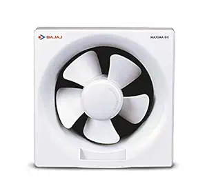 Bajaj Maxima DLX 150 MM Exhaust Fan For Kitchen & Bathroom| Strong Air Suction, RustProof Body & DustProtection BackShutters|Voltage Protection|100% Copper Motor| 2-Yr Warranty| Window Mounting| White