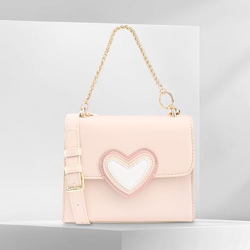 Image of Fastrack HeartPop Sling, Made with High-Quality Faux Leather, Versatile and Durable Design, Gold Metal Accents, Setachable Sling Strap