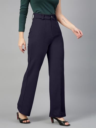 Image of Mehrang Trousers for Women, Formal Pants for Women, Straight Fit Pants