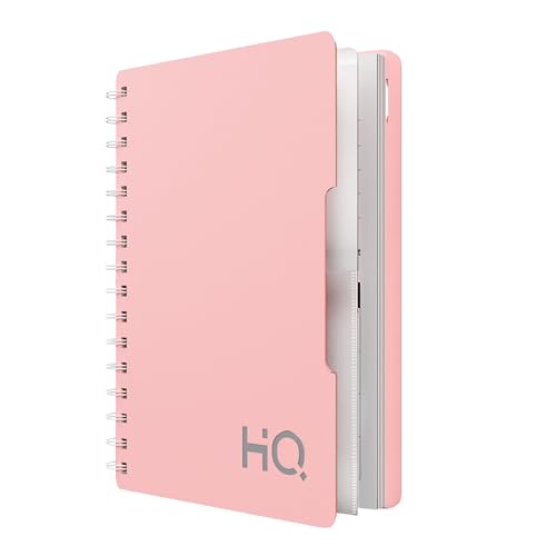 Navneet HQ | Five Subject Spiral Wiro Bound Notebook |17.6x25 cm |Single Line |300 Pages |Salmon Pink (27048)