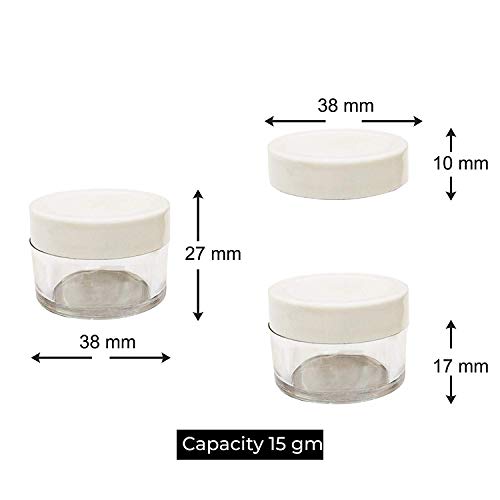Image of Zenvista Empty Cosmetic Containers, Acrylic Jars, Small Containers For Cosmetics, Lip Balm Containers,Transparent Jar With White Cap-8 gm (Pack of 10)