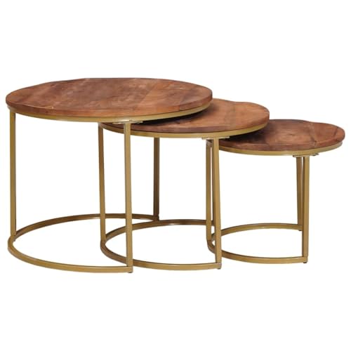 Table d'Appoint Industrielle Empilable pour Salon et Bureau Moderne - 3