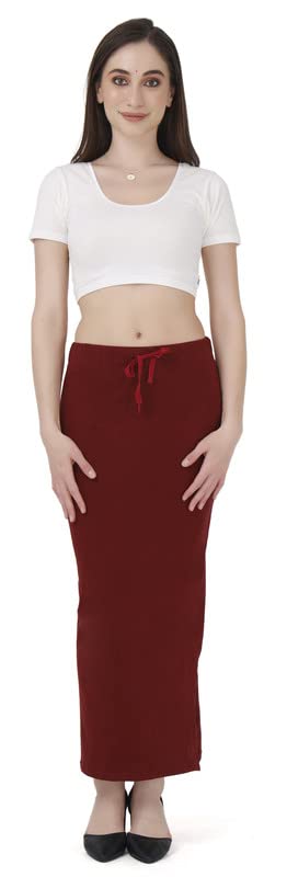 Image of Lycra Blend Cotton Saree Shapewear Petticoat for Women and Girls, Skirts Shapewear Dress for Saree