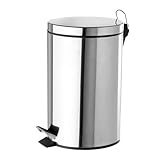 LOLAhome - Papelera de cocina de 12 litros cromada | Cubo de basura INOX 12...