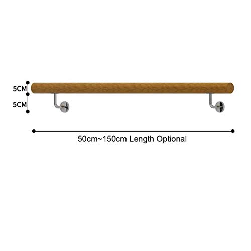 Main courante escalier kit rampe bois support inox poignee - 3