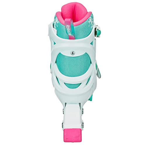 Roller Derby Ion 7.2 Girl's Adjustable Inline Skates White/Mint/Pink Size Small (11-1) #TOP3