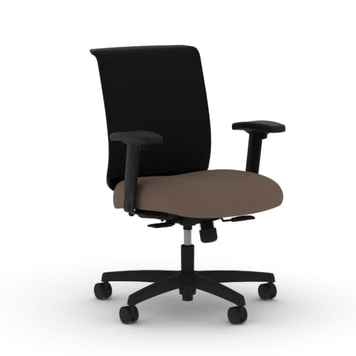 Image of HON Convergence Ergonomic Office Chair with Mesh Back, Adjustable Arms, Lumbar Support, Synchro‑Tilt Desk Chair with Wheels for Home Office or Computer Use, Black Frame, Bark
