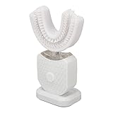 Electric Whitening Toothbrush, 36db Low Noise Cordless Ultrasonic U Shaped Toothbrushes for Daily (White)