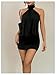 SweatyRocks Women's Open Back Halter Neck Dresses Sexy Ruched Night Out Bodycon Mini Dress Black Petite S