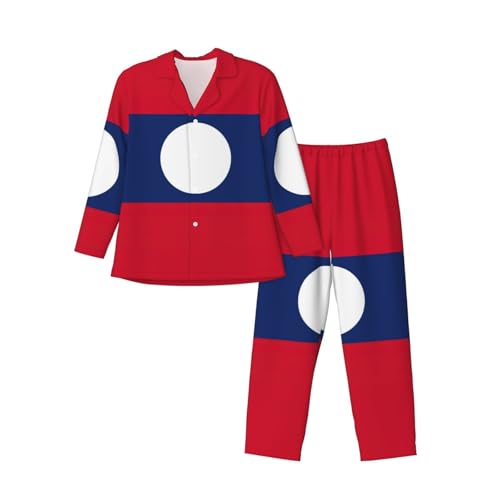 Pyjama Laos homme à manches longues ensemble de nuit imprimé