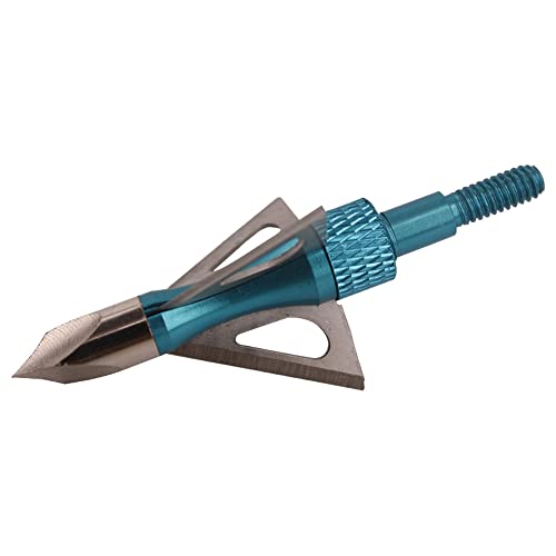 Ky-Mocris Hunting Broadheads 100 Grain Archery Broadheads New Stell Broadheads + 1 Pcs Black Broadhead Case Plastic Portable Case For Arrowheads (Blue) #TOP4