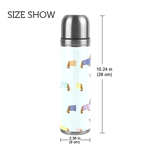 Dachshund Dogs Pattern Art Botella de agua de acero inoxidable con aislamiento al vacío Termo de 500 ml de viaje Sport… - Imagen 3