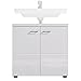 trendteam smart living Łazienkowa szafka pod umywalkę, szafka dolna Nightlife, 65 x 63 x 35 cm, w kolorze białym, wysoki połysk, z dużą ilością miejsca do przechowywania