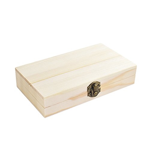 Preisvergleich Produktbild DaoRier Hölzerne Geschenkbox Schmuck Geschenkbox 14.5x8.5x3cm Holz-Schatzkisten Hochzeitsgeschenkbox für Schmuck Halskette Uhren und andere kleine Accessoires