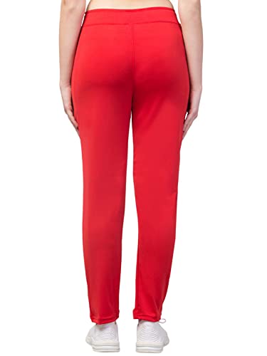 Image of BLUECON Women's Plain Solid Regular Fit Straight Leg Open Bottom Polyester Track Pant /Plazo Pant with Brand Logo