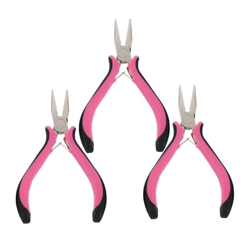 Pince à extensions de cheveux en alliage avec 3 trous pour pose de perles et wefts lot de 3 pcs