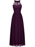 Neckholder Design, Blumenspitzen Oberteil, hollow out Rücken und versteckter Reißverschluss hinten -- Das Brautkleid drückt Ihre sexy voll aus.