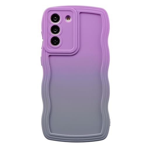 Funda Samsung S22 morada y gris de silicona suave para uso diario urbano