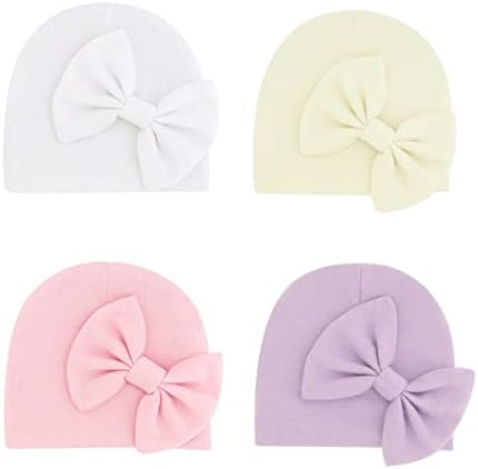 imKutie Newborn Baby Hat Infant Beanie Hat Cotton Newborn Hospital Nursing Hats Mittens Set for Boys Girls Unisex 0-3 Months