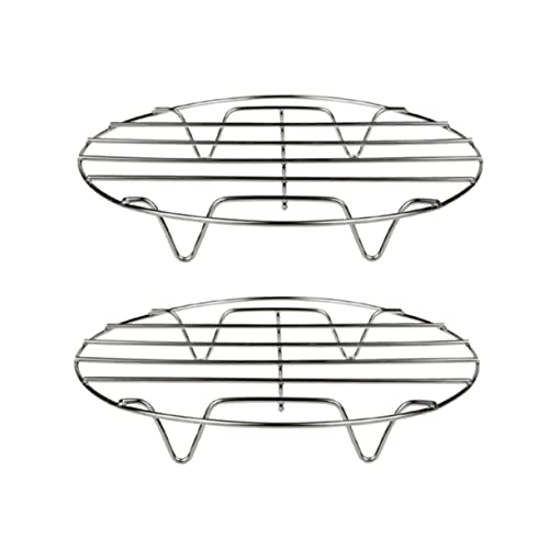 OFFSCH 3Pcs Stainless Steel Rack for Pots and Resistant Cooking Stand for Food Preparation and Healthy Steaming Silver Color