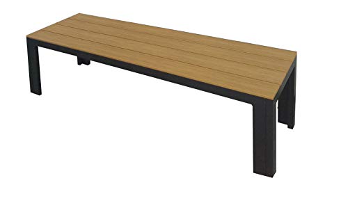 KitGarden - Banco Jardín/Terraza Polywood, 130x40x45cm, Imitación a Madera, Capri