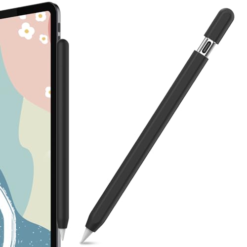 AhaStyle Silicone Case for Apple Pencil (USB-C) 2023 Ultra Thin Proteative Cover Skin Apple Pencil Sleeve Anti-Slip Grip Compatible with Apple Pencil USB C (Black)
