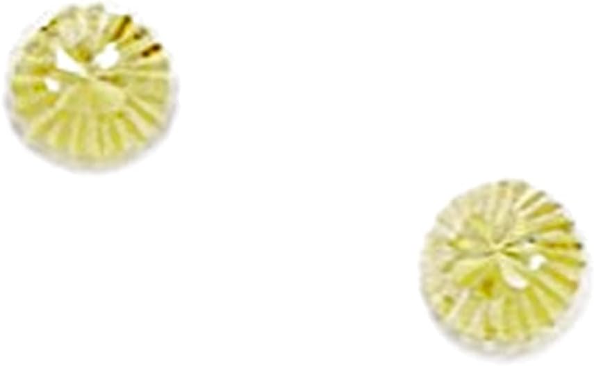 14k Yellow Gold Small Half Ball Sparkle-Cut Screw Back Earrings 5x5mm Ball Earring for Women