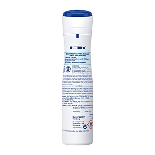 Image of NIVEA Women Fresh Natural Deodorant Spray, 150Ml (Pack of 3)