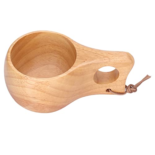 Taza de campamento de madera de 200 ml, taza de madera con hebilla colgante, taza de café con leche portátil, taza para… - Imagen 7