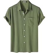 JEMITOP Men's Summer Cooling Shirts Lightweight Breathable Short Sleeve Button up Shirts for Beac...