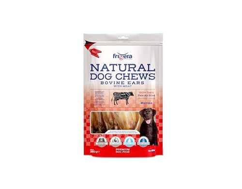 Frigera Rinderohren mit Muschel 250g – Natürliche, Proteinreiche Leckerlis für Hunde, Gluten- und Getreidefrei, Hochwertige Hundesnacks ohne Zusatzstoffe