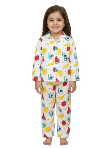 Image of The Mom Store Kids Cotton Night Suit for Boys and Girls | Breathable Night Dress for Kids Boys and Girls | Printed Nightsuit Pajama Set | Comfortable All-Season Sleepwear for Daily Use