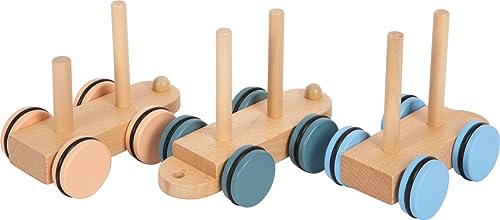 small foot Holzzug „Arctic“ aus FSC 100%-zertifiziertem Holz, Steck- und Stapelspiel, für Kinder ab 1 Jahr, 12449