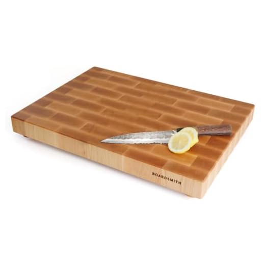 The Boardsmith Maple End Grain Cutting Board - Premium, Hand Crafted End Grain Wood Cutting Board for Kitchen - Butcher Block - Handmade Cutting Board (Large)