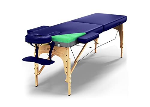 Luxton Home Premium Foam Massage Table Portable Foldable Massage Bed Height Adjustable, 72 Inches Long 27 Inches Wide Home Salon Spa Bed Tattoo Table with Accessories & Carrying Case, Easy Set Up