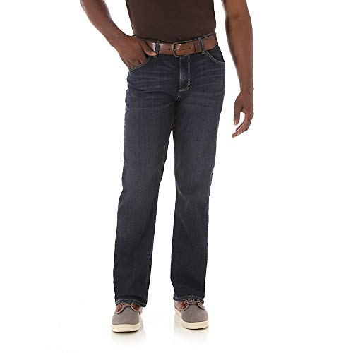 Wrangler Mens Straight Fit Comfort Flex Jeans 42W x 30L Denim Blue