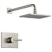 Delta Faucet Vero 14 Series Single-Function Shower Faucet Set, Rain Shower Head, Brushed Nickel Shower Faucet, Shower Handle, Delta Shower Trim Kit, Stainless T14253-SS-WE (Valve Not Included)