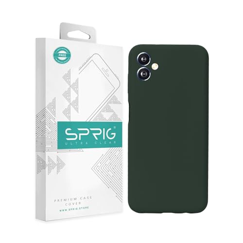 Image of SPRIG Compatible with Samsung Galaxy F14 5G Phone Liquid Silicone Cover Premium Back Cover Drop Tested Shock Proof Mobile Case for Men, Women, Boys and Girls with Camera Protection (Dark Green)