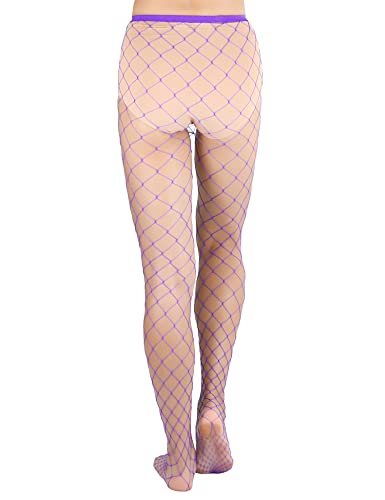 Image of Lastclream High Waisted Fishnet Tights for Women Sexy Fishnets Stockings Full Footed Fishnet Sheer Pantyhose Plus Size
