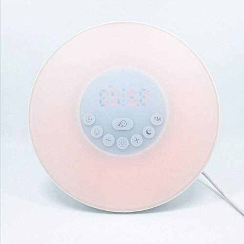 Nachttischlampe mit Berührungssensor und Wecker, MP3-Musik-Player, LED-Lampe mit Touch-Steuerung, dimmbare warme Lichter und 7 Farben, bestes Geschenk