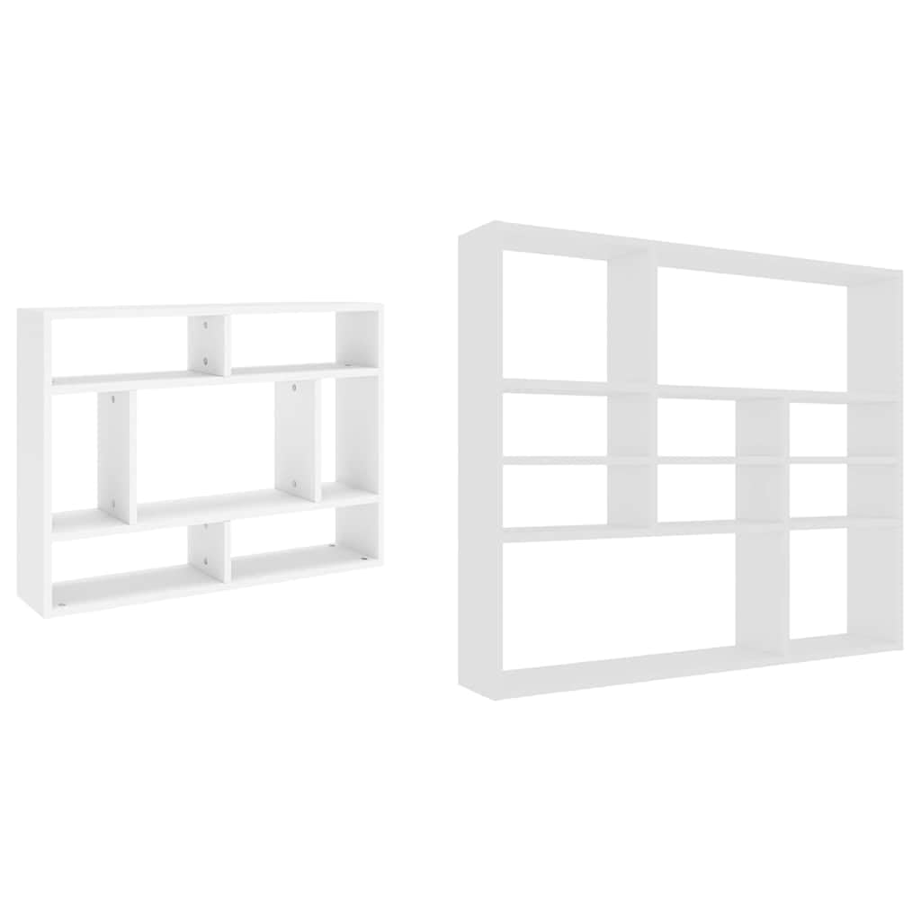 Estantería de pared blanca de madera 90 x 16 x 78 cm con 10 compartimentos abiertos, soporta hasta 40 kg, estantería flotante para salón, cocina, baño, sistema versátil de pared para montaje