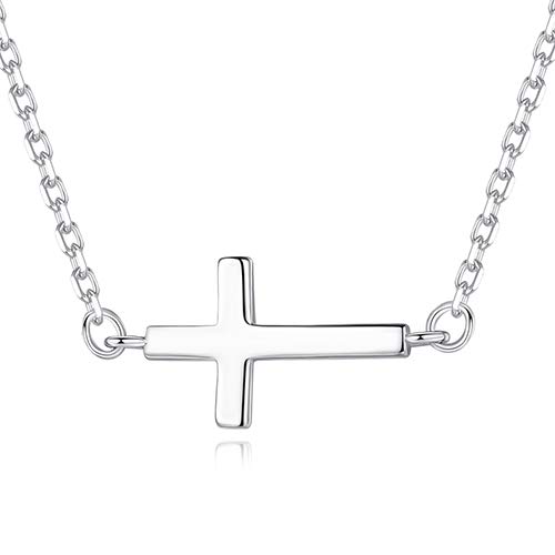 Collier Croix en Cristal Argent 925 pour Illuminer vos Tenues de Soirée
