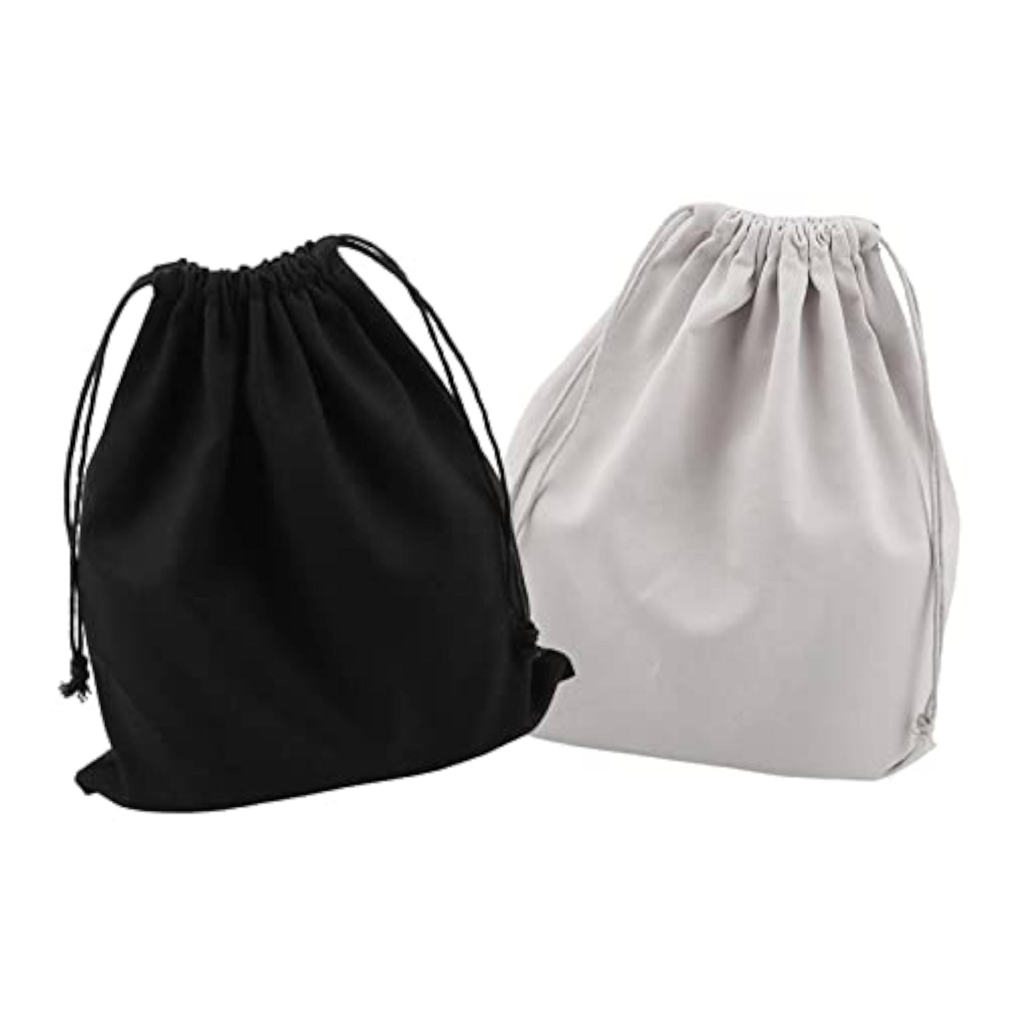 2Pcs Portable Canvas Drawstring Storage Bags, Shoes Laundry Organizer